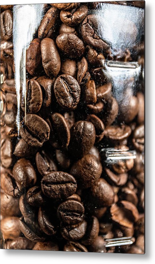 Mason Jar Metal Print featuring the photograph Coffee Beans no. 1 by Bruce Davis