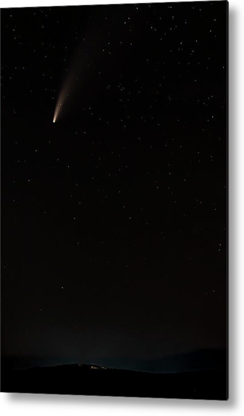 Comets Metal Print featuring the photograph Comet Neowise Over The Gunks Portrait Orientation by Angelo Marcialis