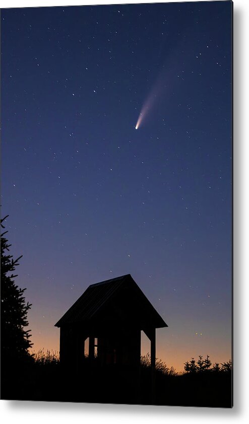 Comet Metal Print featuring the photograph Comet Neowise Sunset Glow by White Mountain Images