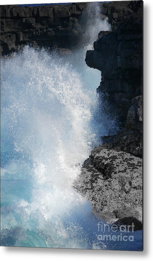 Dramatic Metal Print featuring the photograph Crashing by Ellen Cotton
