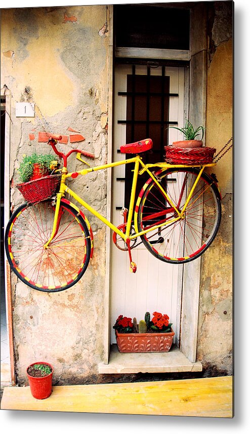 Italy Metal Print featuring the photograph Hanging Bike by Claude Taylor