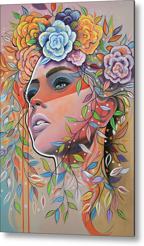 Portrait Metal Print featuring the painting Deja Vu by Amy Giacomelli