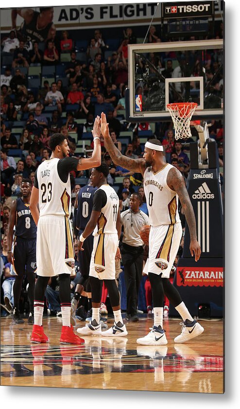 Smoothie King Center Metal Print featuring the photograph Demarcus Cousins and Anthony Davis by Layne Murdoch