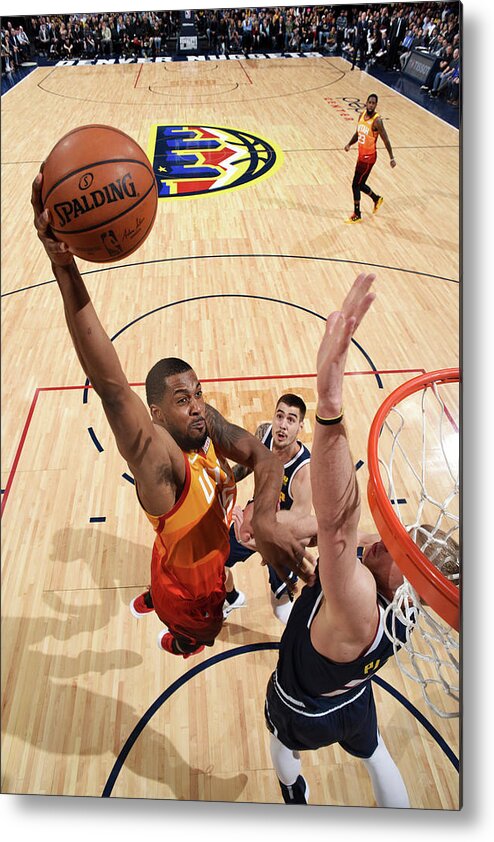 Nba Pro Basketball Metal Print featuring the photograph Derrick Favors by Garrett Ellwood