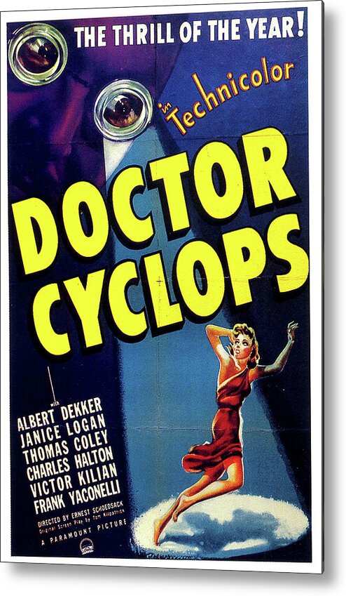 Doctor Metal Print featuring the mixed media ''Doctor Cyclops'' movie poster 1940 by Movie World Posters