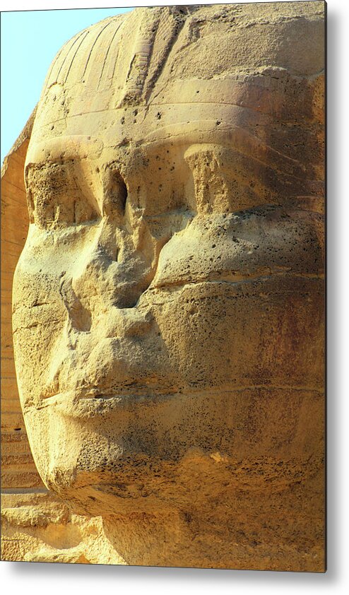 Sphinx Metal Print featuring the photograph Egypt Sphinx Face by Mikhail Kokhanchikov