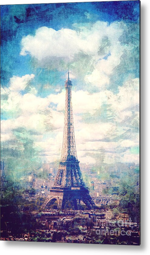 Eiffel Tower Metal Print featuring the digital art Eiffel Tower by Phil Perkins