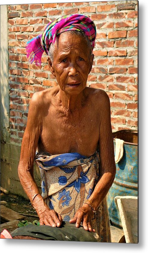 Elderly Metal Print featuring the photograph Elderly woman from Laos by Robert Bociaga