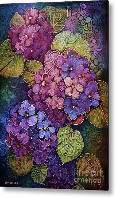 Hydrangea Flowers Metal Print featuring the painting Endless Summer by Tina LeCour