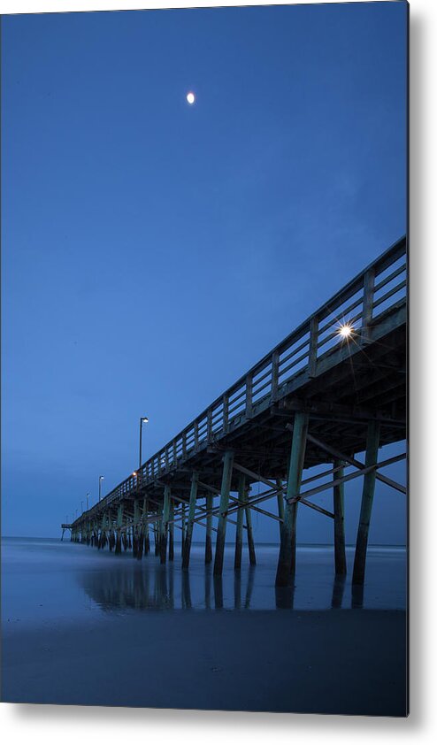 Carolina Coast Metal Print featuring the photograph Evening at the Pier - Topsail Island by Mike McGlothlen