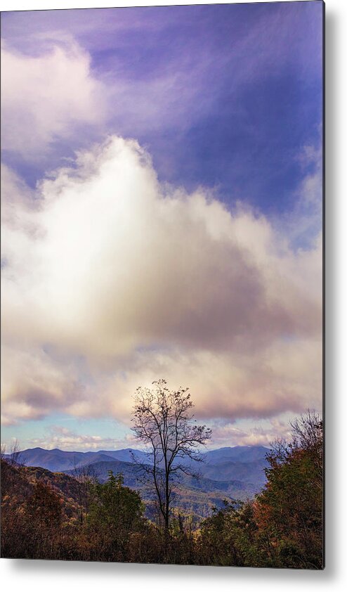 Carolina Metal Print featuring the photograph Evening Clouds at the Top Smoky Mountains by Debra and Dave Vanderlaan