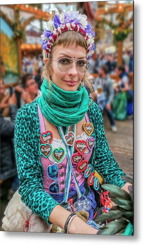 Extreme Metal Print featuring the photograph Oktoberfest Barmaid 2019 by WAZgriffin Digital