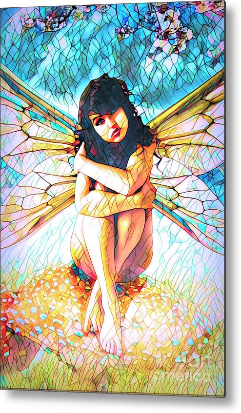 Dark Metal Print featuring the digital art Fairy Tales Stained Glass by Recreating Creation