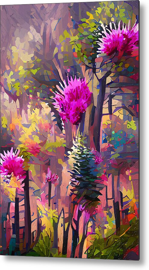Fantasy Metal Print featuring the mixed media Fantasy Forest by Ann Leech