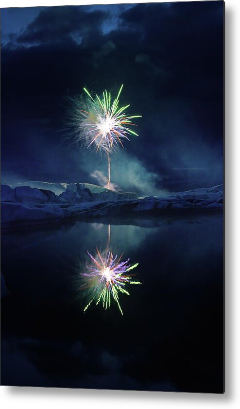 Fireworks Metal Print featuring the photograph Fire and ice #2 by Christopher Mathews