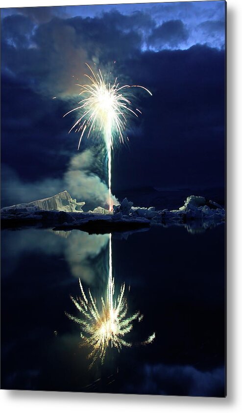 Fireworks Metal Print featuring the photograph The sparkler by Christopher Mathews