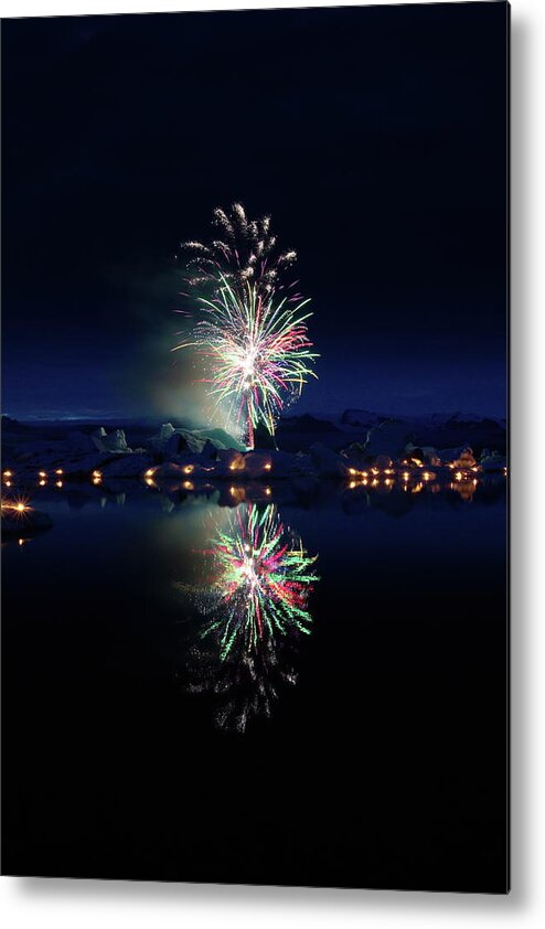 Fireworks Metal Print featuring the photograph Fire and ice #5 by Christopher Mathews