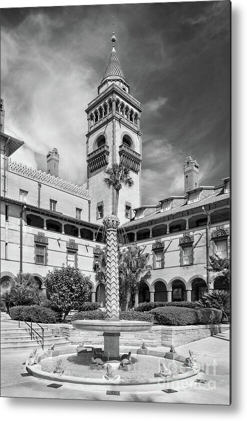 Flagler College Metal Print featuring the photograph Flagler College Courtyard Fountain by University Icons