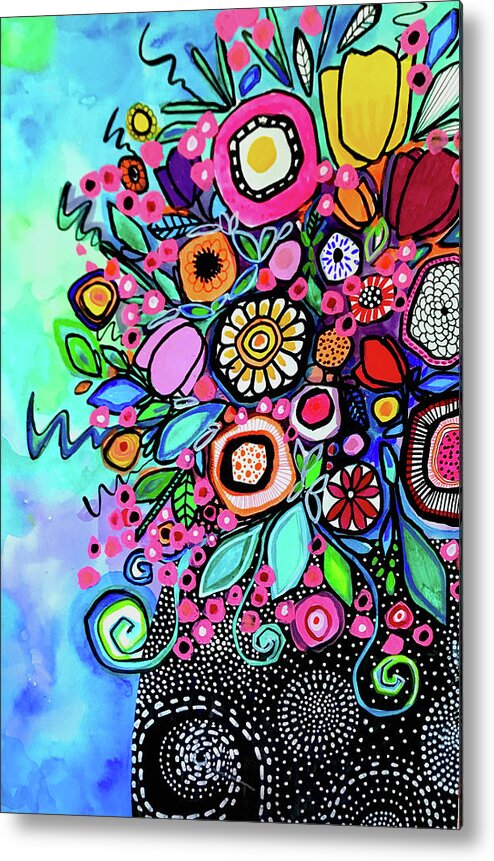 Flowers Metal Print featuring the painting Floral 6 by Robin Mead
