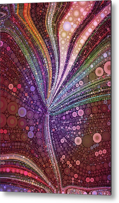 Fantasy Flower Metal Print featuring the mixed media Flower Fantasy - Maroon Melody by Peggy Collins