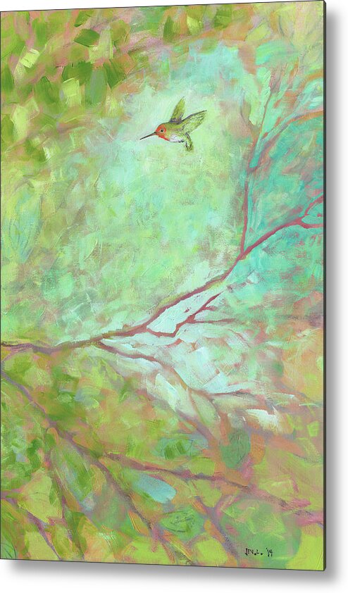 Bird Metal Print featuring the painting Forest Treasures III by Jennifer Lommers