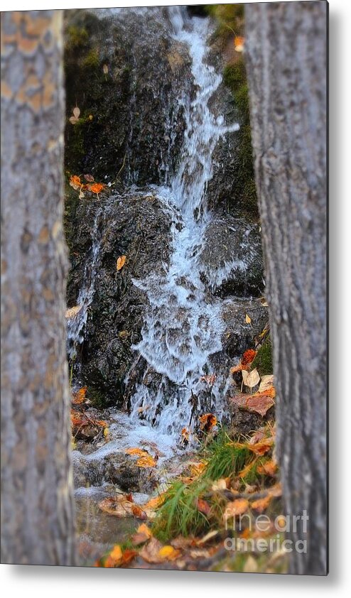 Framed Waterfall Metal Print featuring the photograph Framed Falls by Ann E Robson