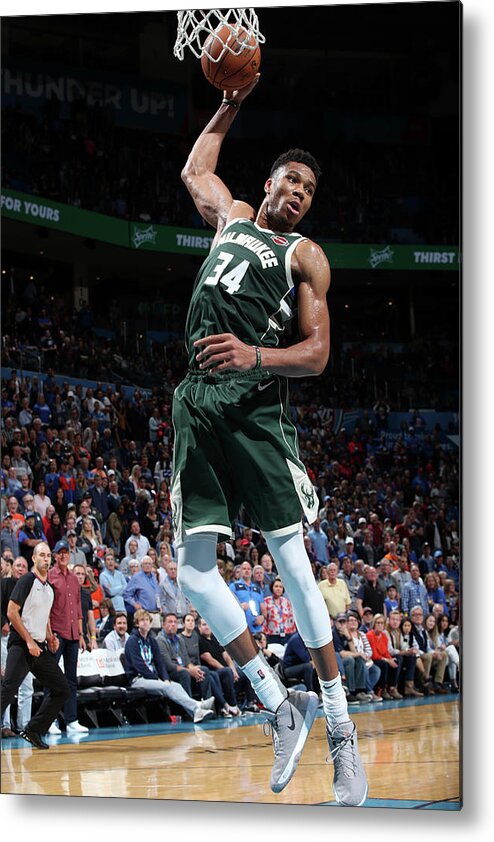 Nba Pro Basketball Metal Print featuring the photograph Giannis Antetokounmpo by Zach Beeker