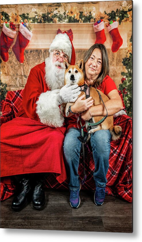 Gigi Metal Print featuring the photograph Gigi with Santa by Christopher Holmes