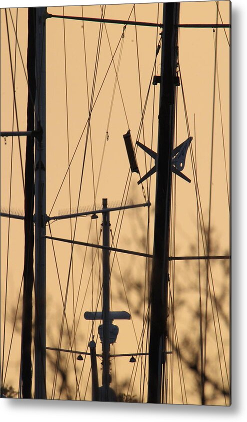 Southport Metal Print featuring the photograph Golden Masts by Heather E Harman