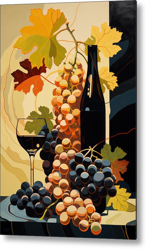 Grapes Metal Print featuring the painting Grape Wall Art by Lourry Legarde