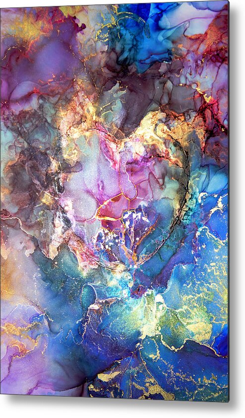 Abstract Metal Print featuring the painting Heart Bursting With Love by Her Arts Desire
