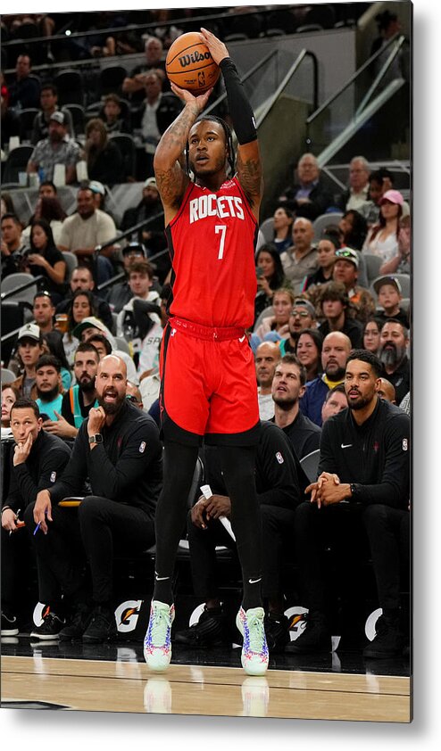 Nba Pro Basketball Metal Print featuring the photograph Houston Rockets v San Antonio Spurs by Cooper Neill