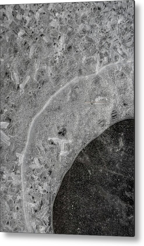 Abstract Metal Print featuring the photograph Ice Texture by Karen Rispin