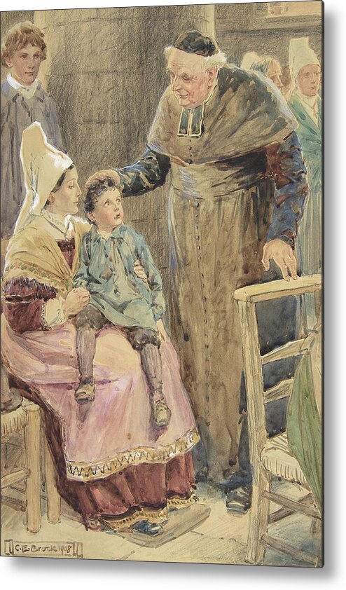 Christmas Metal Print featuring the drawing Illustration 8 for Little Peter A Christmas Morality for Children of Any Age by Charles Edmund Brock