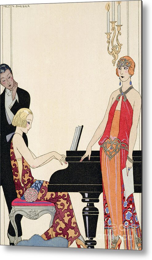Piano Metal Print featuring the painting Incantation by Georges Barbier