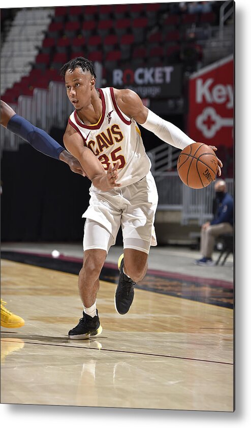 Isaac Okoro Metal Print featuring the photograph Indiana Pacers v Cleveland Cavaliers by David Liam Kyle