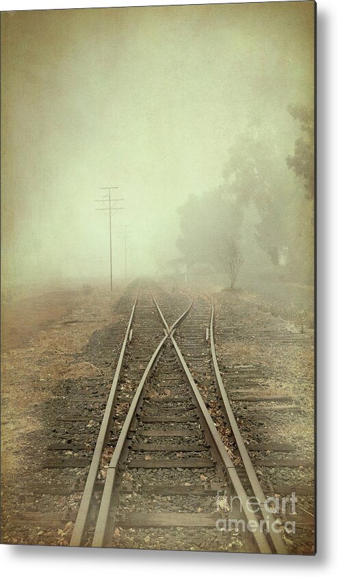 Railway Metal Print featuring the photograph Into the Fog #2 by Elaine Teague