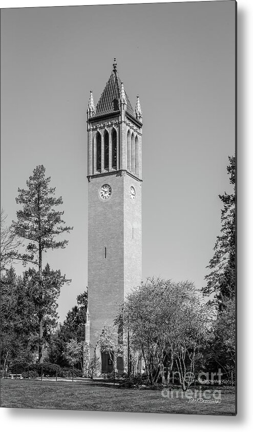 Iowa State Metal Print featuring the photograph Iowa State University Campanile by University Icons