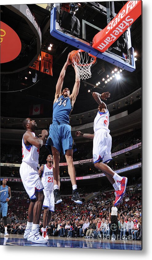 Nba Pro Basketball Metal Print featuring the photograph Javale Mcgee and Elton Brand by Jesse D. Garrabrant
