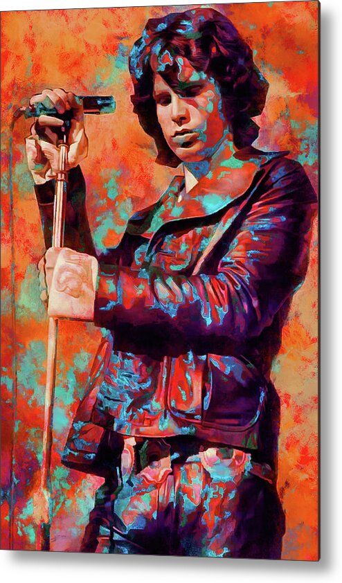 Jim Morrison Metal Print featuring the mixed media Jim Morrison Tribute Art Soul Kitchen by The Rocker Chic