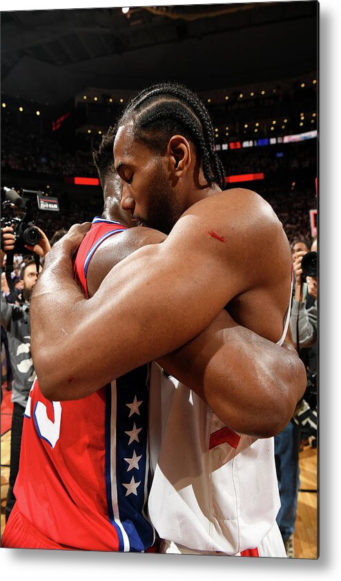 Playoffs Metal Print featuring the photograph Jimmy Butler and Kawhi Leonard by Ron Turenne