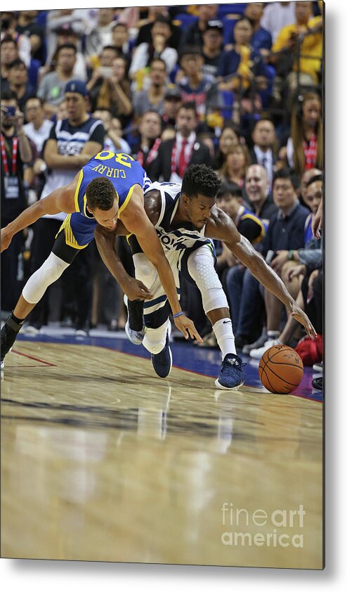 Stephen Curry Metal Print featuring the photograph Jimmy Butler and Stephen Curry by David Sherman