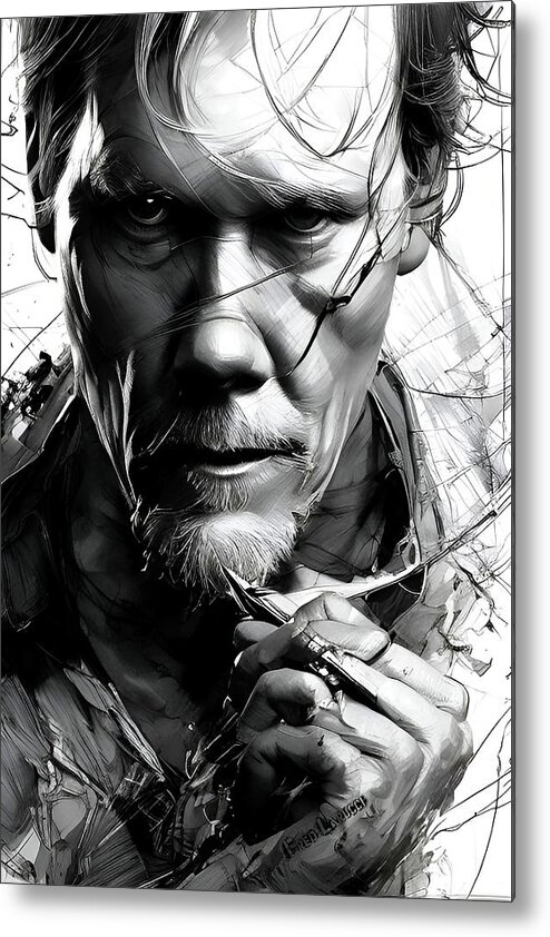 Kevin Bacon Metal Print featuring the digital art Kevin Bacon - Stir of Echos by Fred Larucci