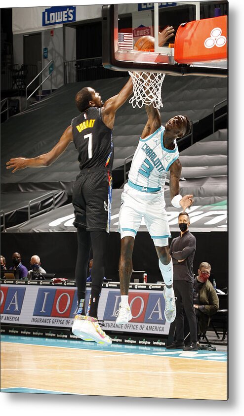 Nba Pro Basketball Metal Print featuring the photograph Kevin Durant and Terry Rozier by Kent Smith