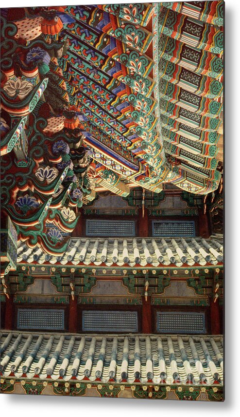 Korea Metal Print featuring the photograph Korean Buddhism temple photography - Temple Tiles by Sharon Hudson
