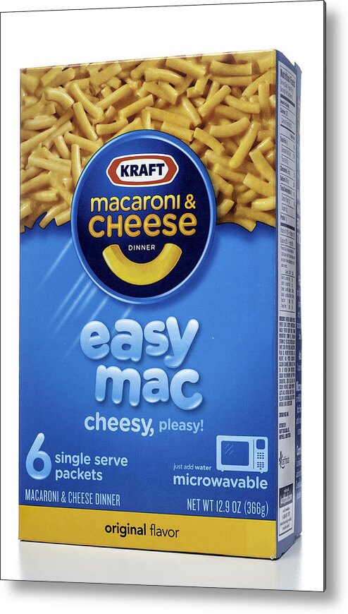 Retail Metal Print featuring the photograph Kraft Macaroni & Cheese Dinner Easy Mac by Jfmdesign