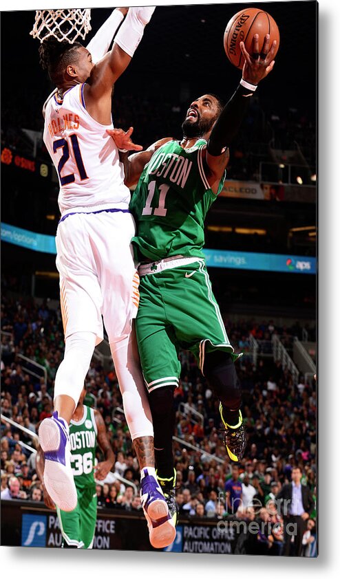 Kyrie Irving Metal Print featuring the photograph Kyrie Irving and Richaun Holmes by Barry Gossage