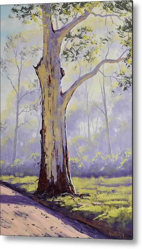 Eucalyptus Trees Metal Print featuring the painting Large Valley Eucalyptus tree Australia by Graham Gercken