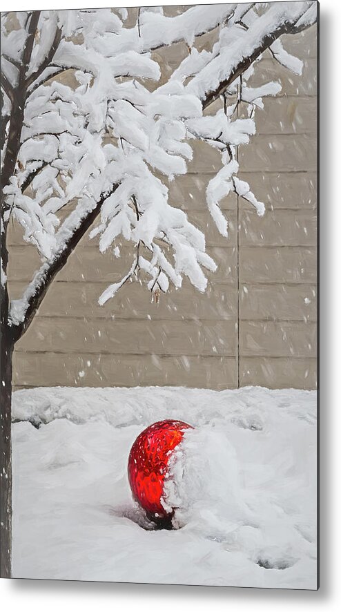 Snowing Metal Print featuring the photograph Let It Snow by Debra Martz