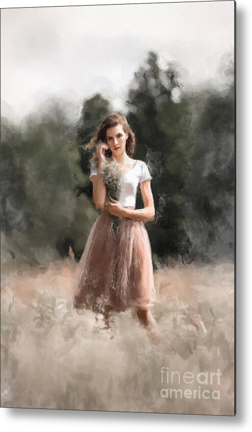  Metal Print featuring the painting Listening To The Breeze by Gary Arnold